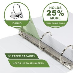 Samsill Plant-Based 4 Inch Durable D-Ring, View Binder, 4-Inch, White