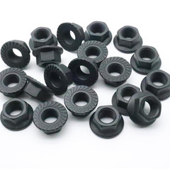 20Pcs M12 X 1.25Mm Flange Nut, Carbon Steel Thread Hardware Nuts Serrated Flange
