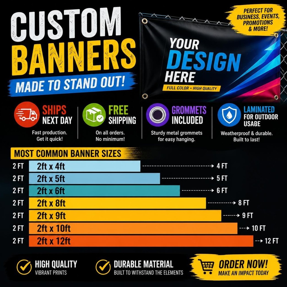 2’x 4′ Full Color Custom Banner High Quality Vinyl 2×4