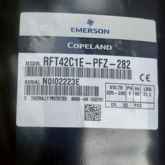 Emerson / Copeland ¾HP 230 VAC Low Temp Refrigerant Compressor RFT42C1E-PFZ-282