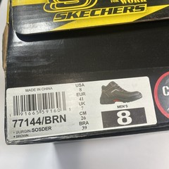 Skechers Mid Cut Work Boots 77144 BRN, Men’s Size 8, Composite Safety Toe Brown