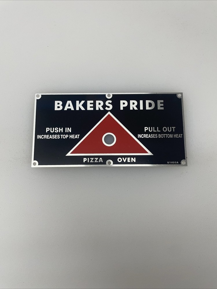 Bakers Pride Push Pull Name Plate Side