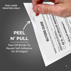 1-Part Peel-N-Seal Buyers Guides – As Is / Warranty (100 per pack)