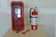 🎯 NEW 5LB RED FIRE EXTINGUISHER CABINET AND 5LB ABC FIRE EXTINGUISHER COMBO
