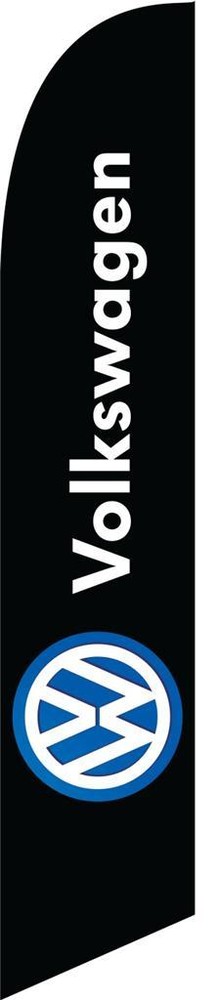 Black Volkswagen 12ft Feather Banner Swooper Flag – FLAG ONLY