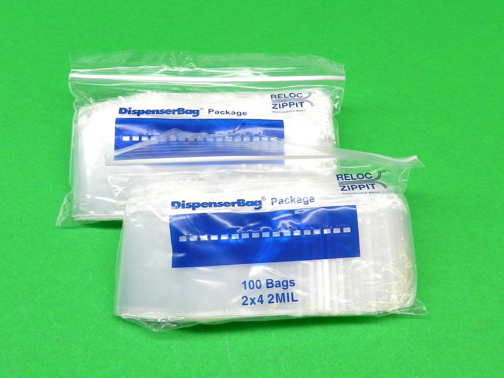 2″ x 4″ Zippit Bags Reloc 2mil Clear 2×4 Zip Seal Lock Bags Reclosable Poly 200