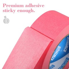 KIWIHUB Pink Painters Tape,2 inch x 60 Yards x 3 Rolls (180 Yards Total) – Me…