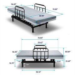 Electric Lift Bed for Seniors with OneTouch Backrest Lift & Wired Remote Control