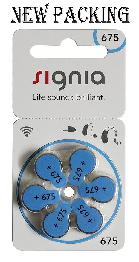 Signia Hearing Aid Batteries- Size 675 (Pack of 1) FREE SHIPPING 6 PCS BATTRIES