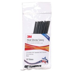3M Eps300-3/16-6″-Black-10-10 Pc Pks Adhesive Lined Heat Shrink Tube, Thin