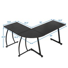 58″ L-Shaped Computer Desk Gameing Corner Desk PC Laptop Table Workstation Home