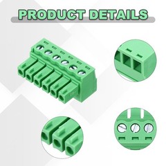 10PCS 6-Pin PCB Mount Screw Terminal Block Connectors 3.81mm/0.15″ Pitch