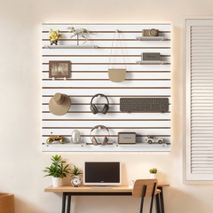 VEVOR 4 x 4 ft Slatwall Paneling MDF White Garage Slatwall with Modular Design