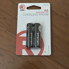 (2) RadioShack 2500mAh”AA” Ni-MH Batteries, 1.2V/2500mAh – 2302313