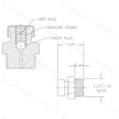 1/2″-14 NPTF Brass Pressure Relief Breather Plug, Rhino 00758654, P/N 09-008