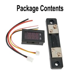DC 0-100V 50A Voltmeter ammeter LED-Dual Digital Volt Amp Meter Gauge W/ Shunt-