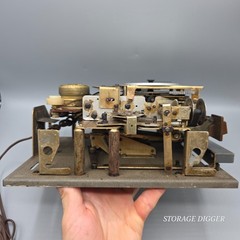 VTG Stromberg Model 14 Time Clock Corded Gray Metal Case Industrial Punch Clock