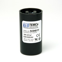 TEMCo 189-227 uf/MFD 220-250 VAC volts Round Start Capacitor 50/60 Hz -Lot-1