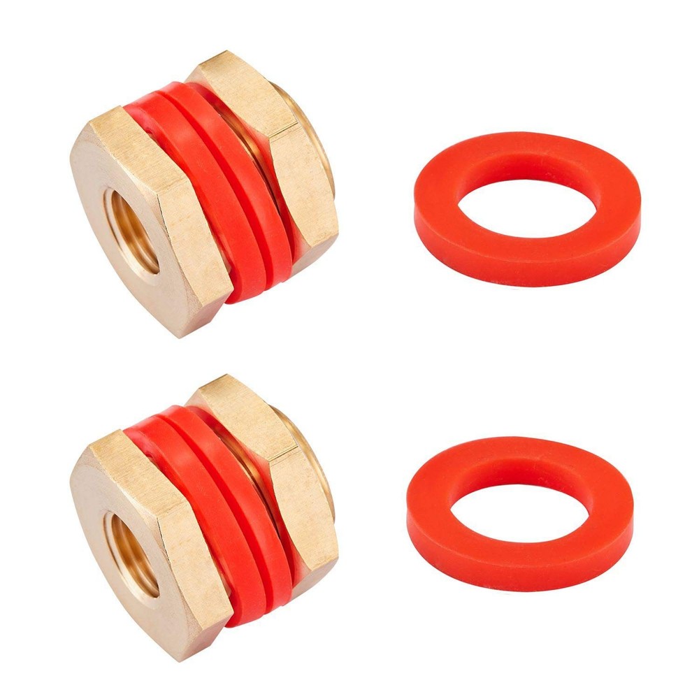 Litorange 2 PCS Brass Bulkhead Coupling Both End 1/4″ NPT 2 PCS,