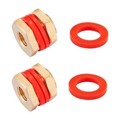 Litorange 2 PCS Brass Bulkhead Coupling Both End 1/4″ NPT 2 PCS,