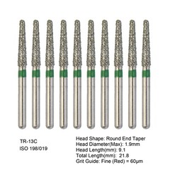 Dental Burs Diamond FG High Speed Round End Taper Ball Football Cylinder Coarse