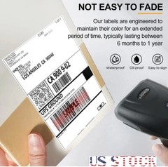 500 4″ x 6″ Fanfold Direct Thermal Shipping Labels for Zebra & Rollo Printers US