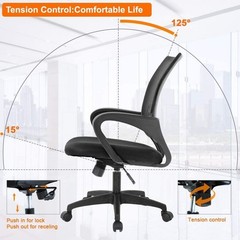 BestOffice Ergonomic Office Chair, Lumbar Support, Adjustable Height with Armres
