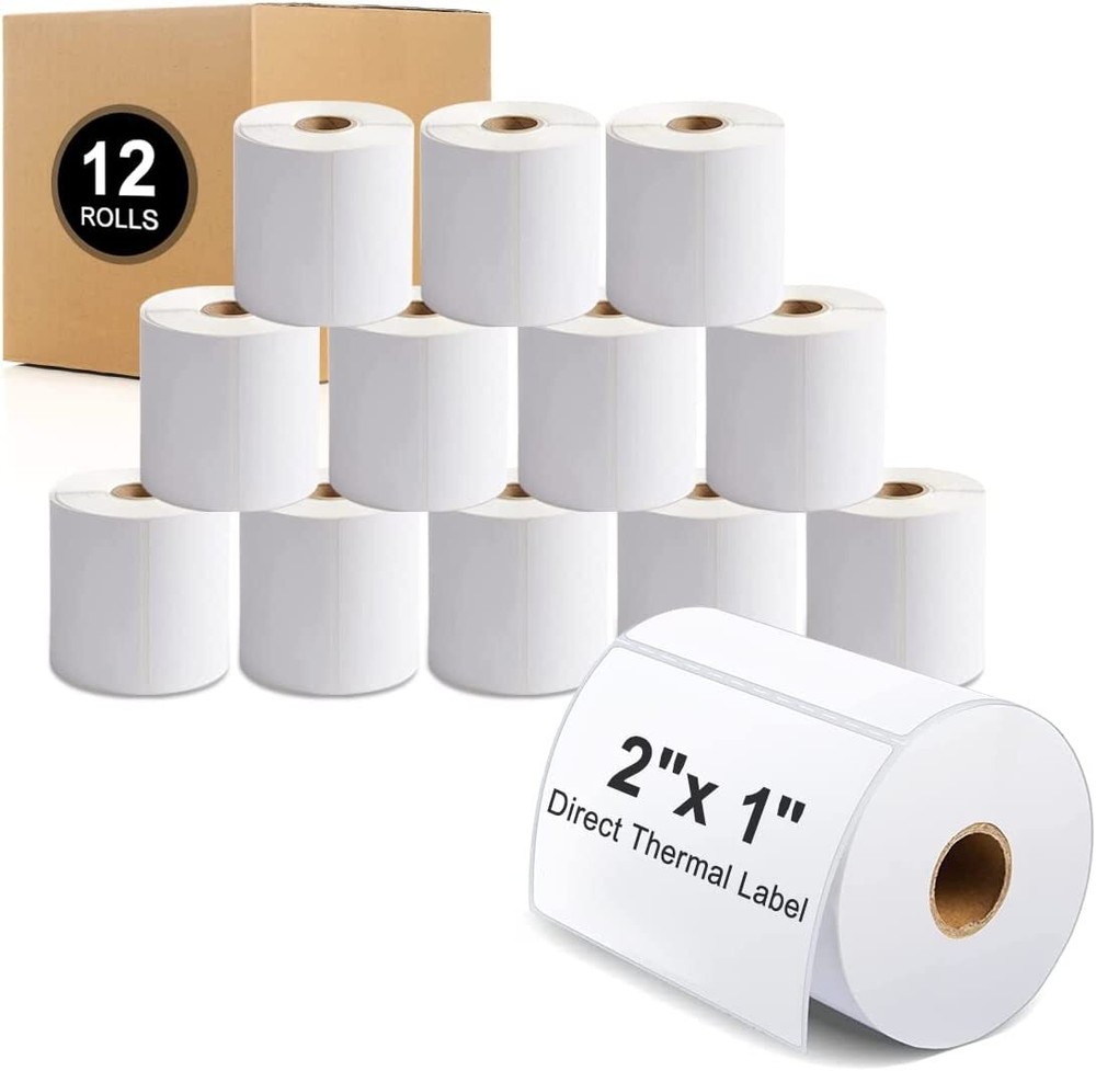 2″ x 1″ Multipurpose Barcode Direct Thermal Label, FNSKU UPC FBA 1300 X 12 Rolls