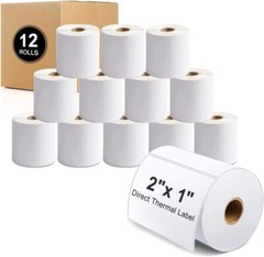 2″ x 1″ Multipurpose Barcode Direct Thermal Label, FNSKU UPC FBA 1300 X 12 Rolls