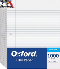 Oxford Filler Paper 8 x 10-1/2 College Rule 3-Hole Punched Loose-Leaf Paper 500