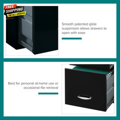 3 Drawer Letter Width Vertical File Cabinet with Pencil Drawer, Black 💪👌