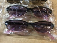 ASSORTED BOX OF SUNGLASSES SUN GLASSES SET OF 8 GLASS COLORED SMALL LENS