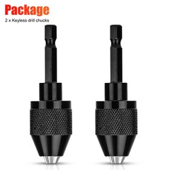 2/4x 1/4″Hex Shank Keyless Chuck Adapter Drill Bit Quick Change Driver Converter