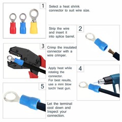 300PCS Insulated Electrical Wire Splice Terminal Spade Crimp Ring Connectors Kit