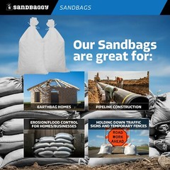 Sandbags For Sale – 1000 White 14″ x 26″ Sandbag Sand Bags Bag Poly by Sandbaggy