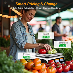Commercial Food Scale 66Lb/30Kg, High Precision Digital Price Computing Scale
