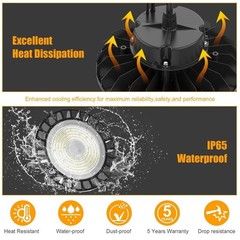 6 Pack 150W Led High Bay Light Industrial Commercial Factory Warehouse Lighting