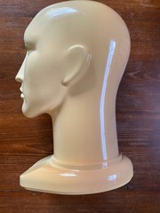 Vintage Plastic Abstract Adult Unisex Mannequin Heads Pair