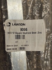 Lawson ASTM A108 Keystock Square 7/8″ 9096 Zinc Finish 7/8 x 12″ Steel
