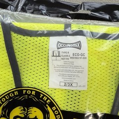 OccuNoMix Vest Adult 2X/3X Neon Yellow Hi Viz Type R Class 2 Set of 4 Workwear