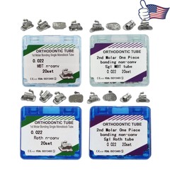 20 Sets Orthodontic Molar Bracket Buccal Tubes Roth MBT 022 1st 2nd ortodoncia