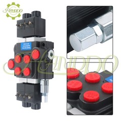 2 Spool 13 GPM, Hydraulic Monoblock Solenoid Motor Control Valve 12V DC 3600 PSI