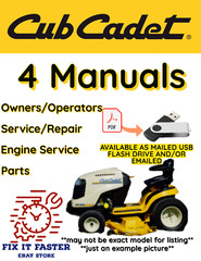 CUB CADET SLT1550 LAWNMOWER TRACTOR MANUAL OWNERS SERVICE ENGINE PARTS PDF USB