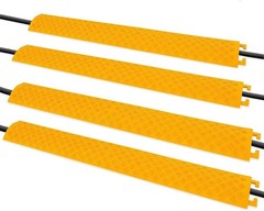 Pyle 40″ Yellow Cable Wire Protector Cover Ramp for Floor Cord Safety – 4 Pack