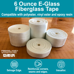 Fiberglass Cloth Tape, 6 oz, 1″ wide by 50 yards