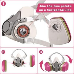 6200 Half Face Respirator Facepiece Mask & 2- 60926 P100 Cartridges Filters NEW