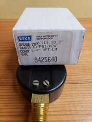 Wika 30 PSI/KPA Type 111 10 2″ Bourdon Tube 1/4″ NPT Pressure Gauge 9425640 NEW