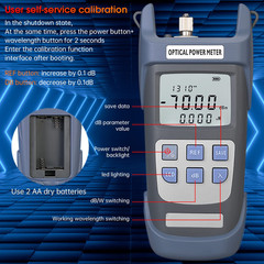 Fiber Optical Power Meter with SC FC Connector, -70~10Dbm, 10 Optic Wave Length,