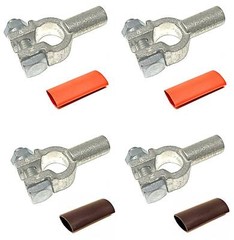 Top Post Copper Battery Cable Ends Terminal Connectors + Adhesive Shrink Tubing