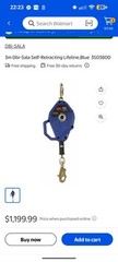 3M Dbi-Sala 3503880 Self Retracting Lifeline,20 Ft,420 Lb